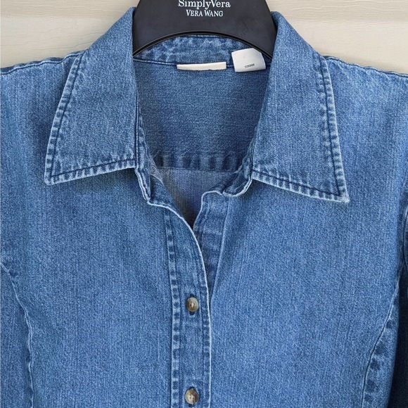 Hand Embroidered Beatles Lyrics Denim Shirt Size Large - Picture 4 of 8